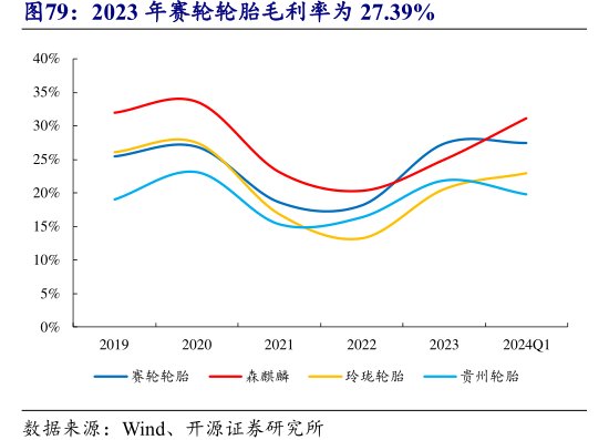 2023年<hl>赛</hl><hl>轮</hl><hl>轮</hl><hl>胎</hl>毛利率为27.39%