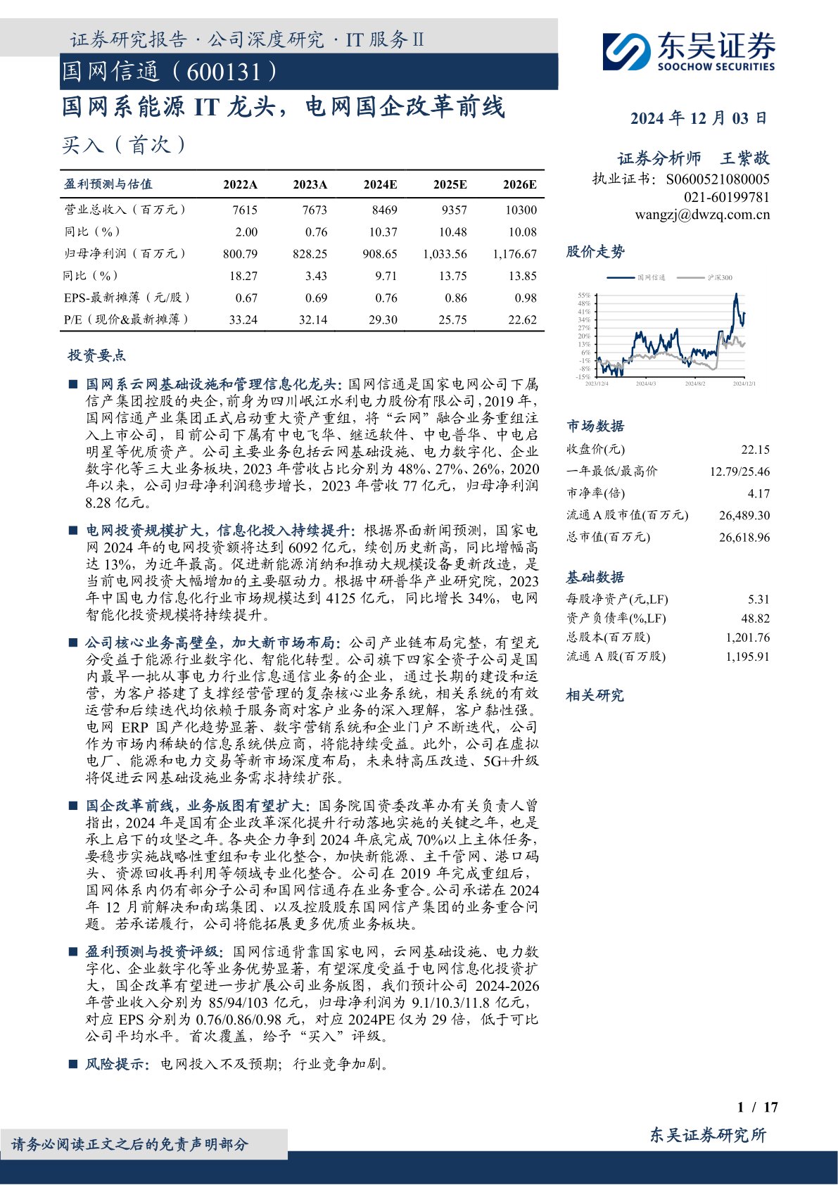 国网系能源IT龙头，电网国企改革前线