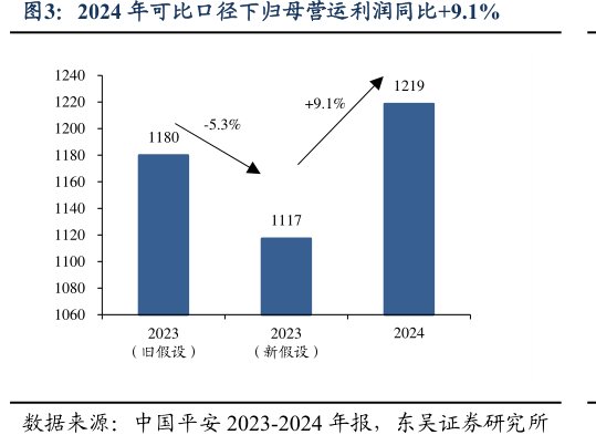 2024年可比口径下归母营运利润同比+9.1%