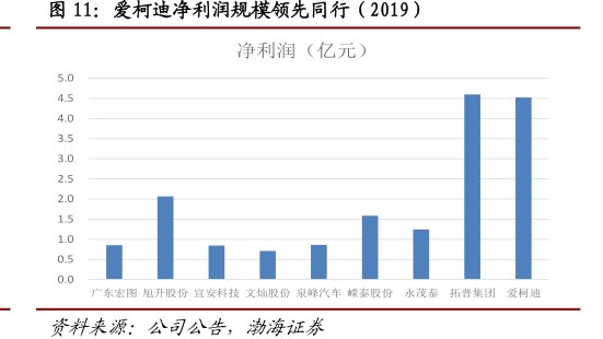 <hl>爱</hl><hl>柯</hl><hl>迪</hl>净利润规模领先同行（2019）