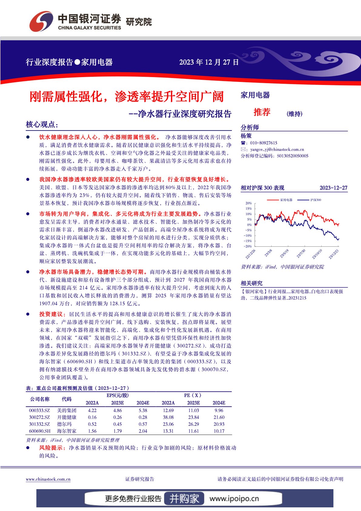 净水器行业研究报告