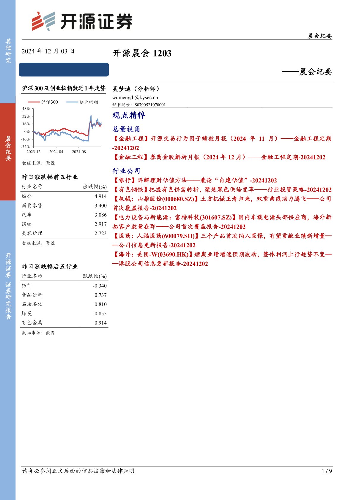 开源晨会