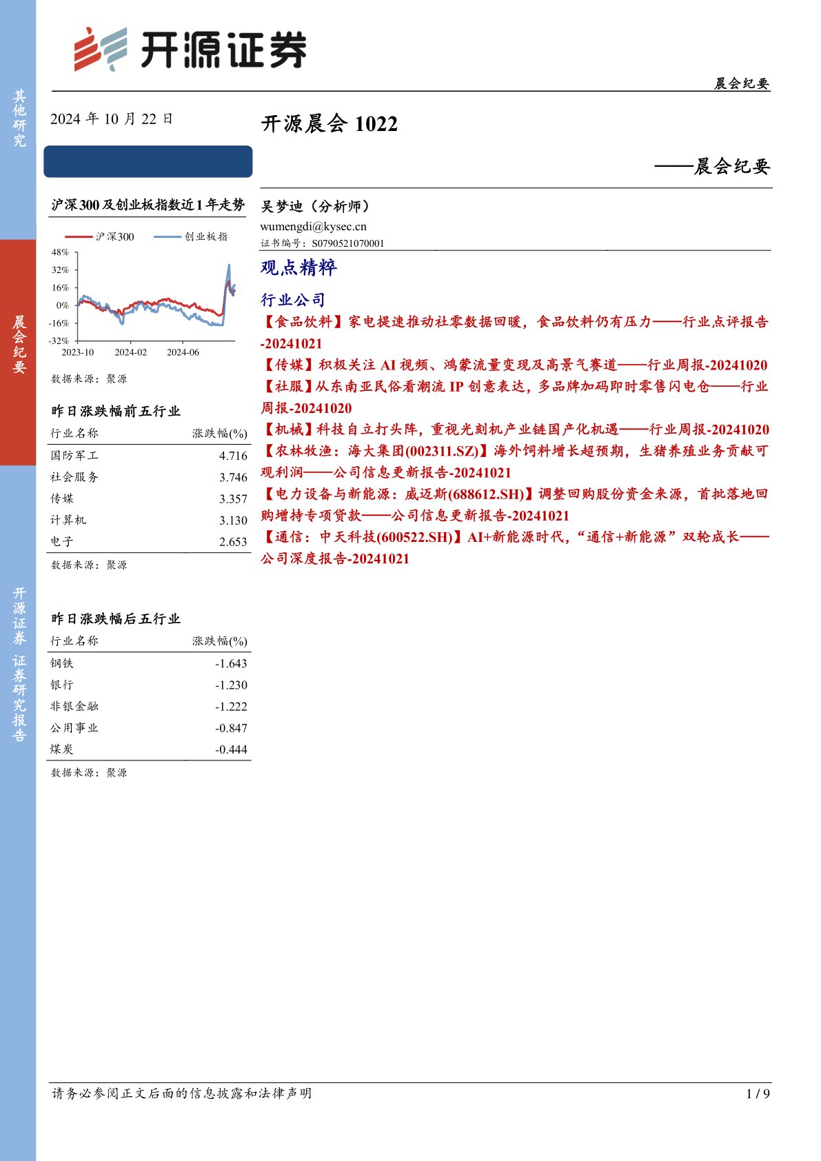 开源晨会