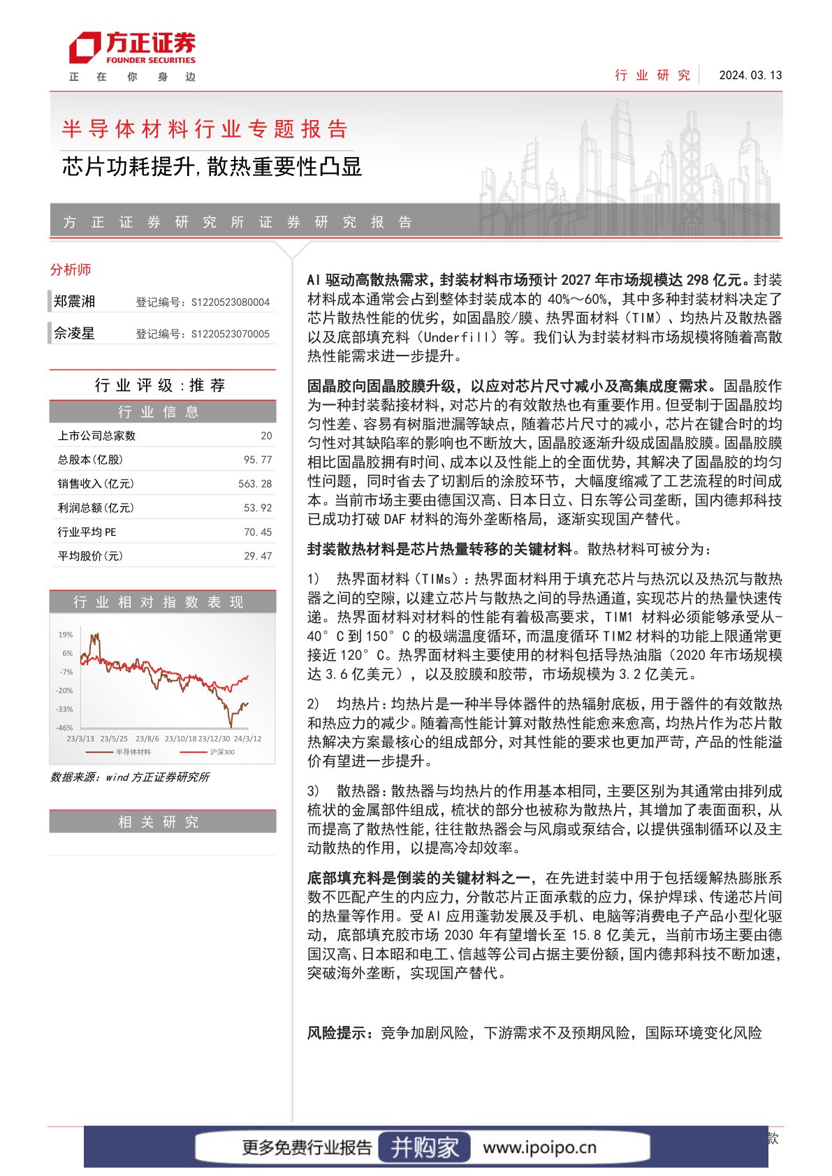 半导体材料行业报告：黏接材料、散热材料、热界面材料、均热片