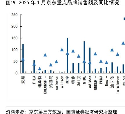 2025年1月<hl>京</hl><hl>东</hl>重点品牌销售额及同比情况