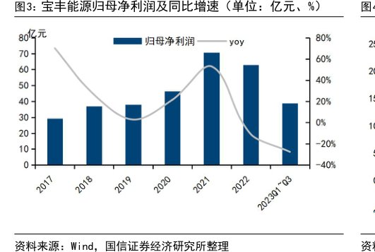 <hl>宝</hl><hl>丰</hl><hl>能</hl><hl>源</hl>归母净利润及同比增速（单位：亿元、%）