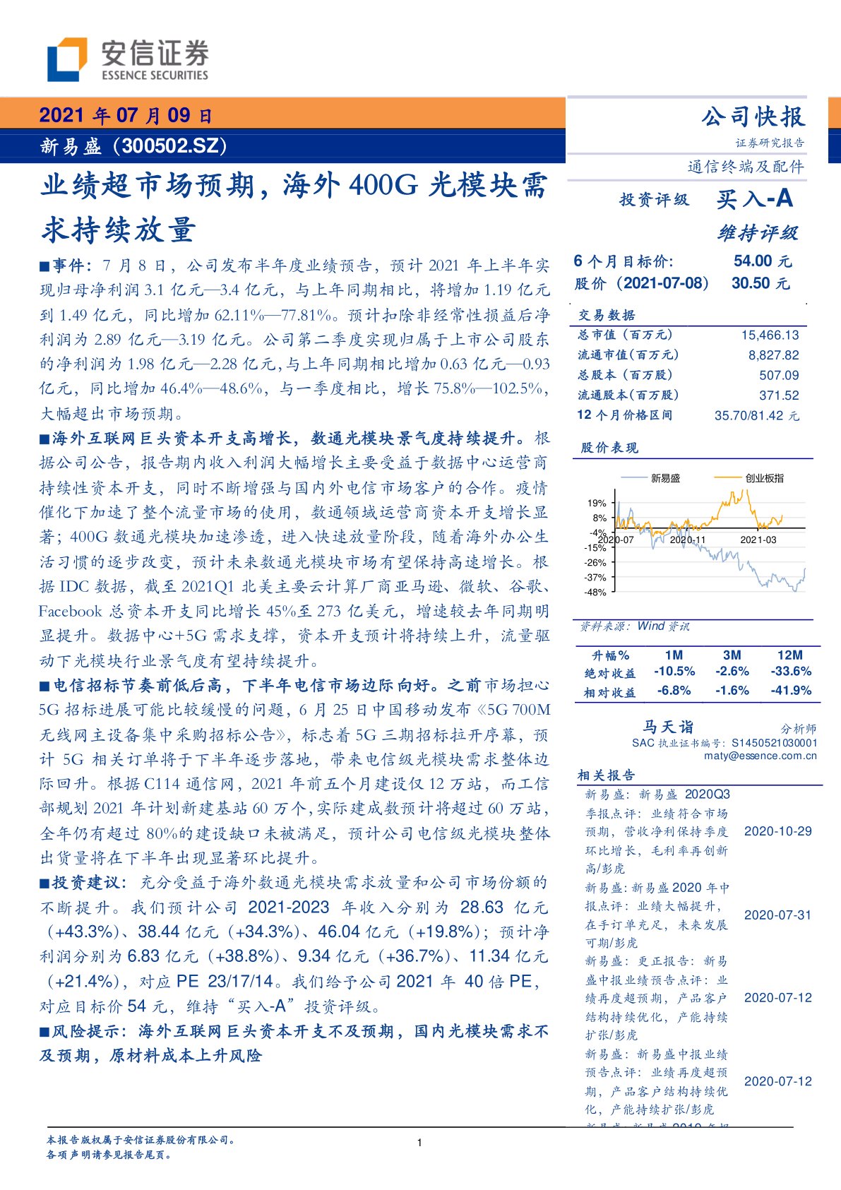 新易盛2022年度业绩网上说明会|上海证券报·中国证券网