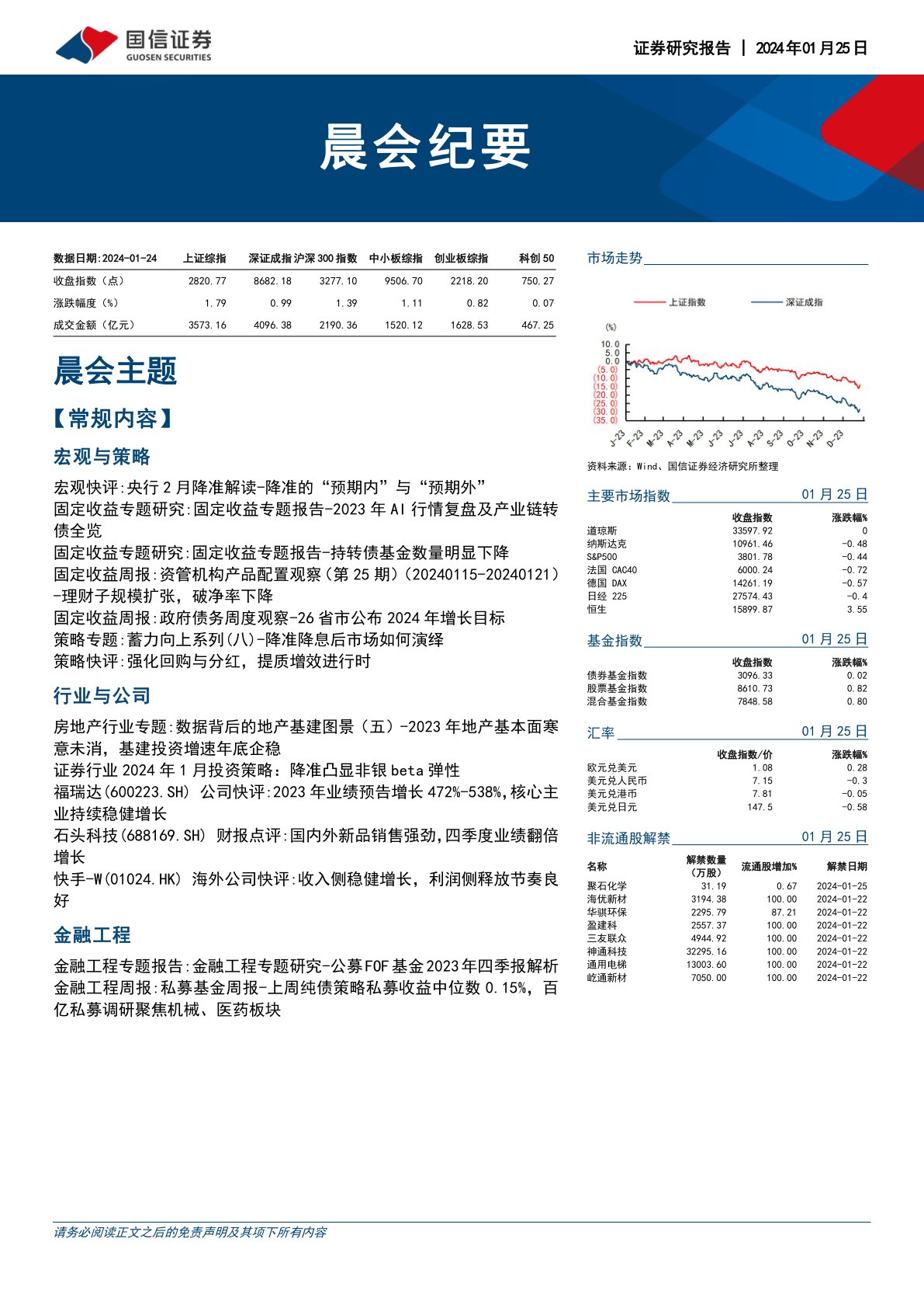 国信证券晨会纪要