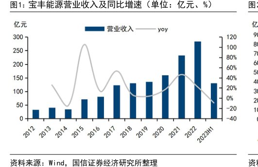 <hl>宝</hl><hl>丰</hl><hl>能</hl><hl>源</hl>营业收入及同比增速（单位：亿元、%）
