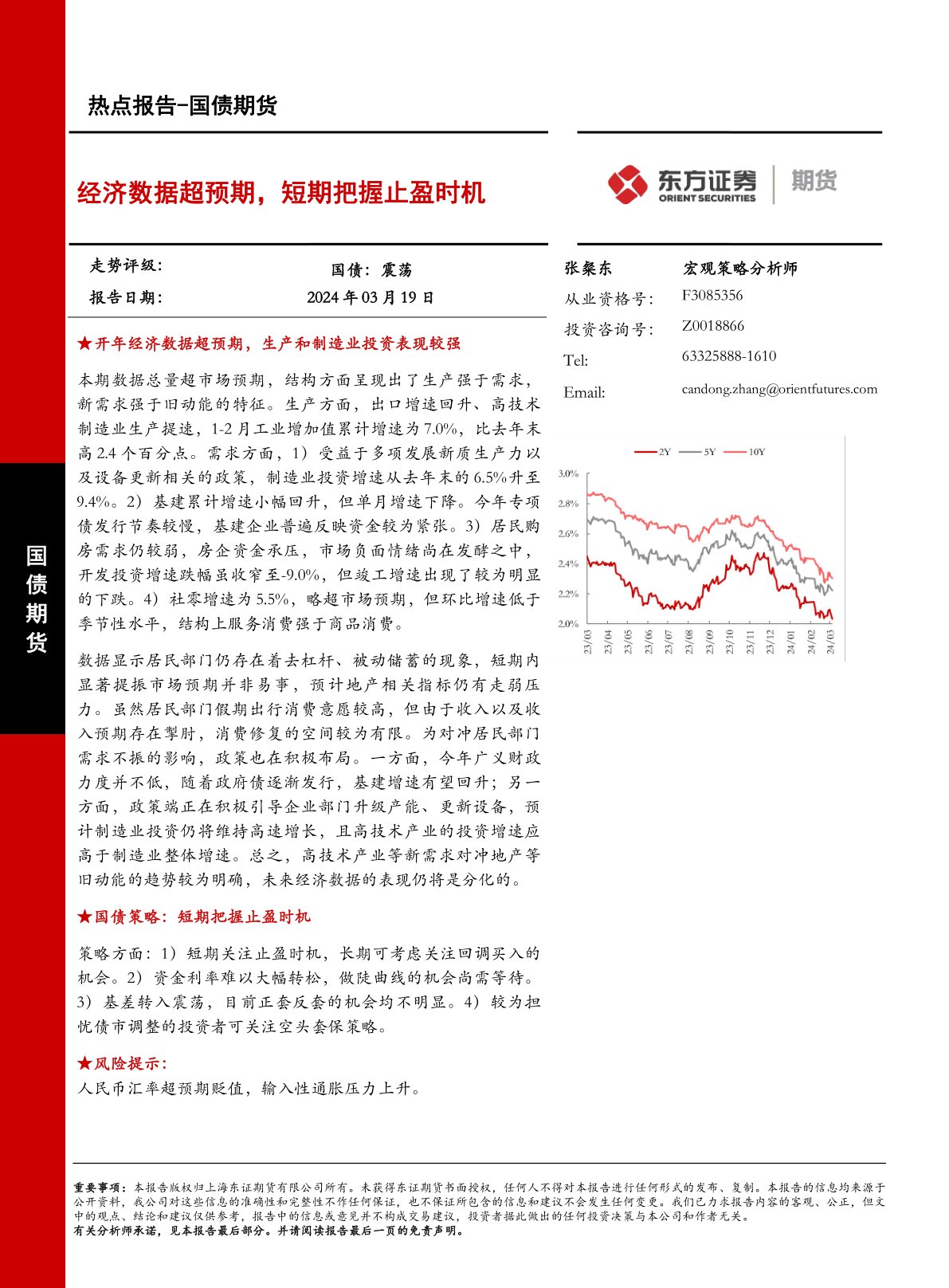 经济数据超预期，短期把握止盈时机