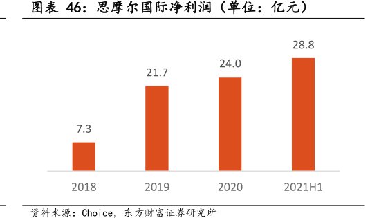 <hl>思</hl><hl>摩</hl><hl>尔</hl><hl>国</hl><hl>际</hl>净利润（单位：亿元）